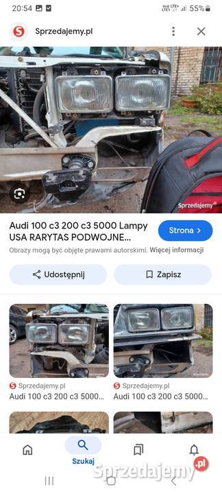 Audi 5000 lampy przednie podwojne USA rarytas kujawsko-pomorskie Grudziądz