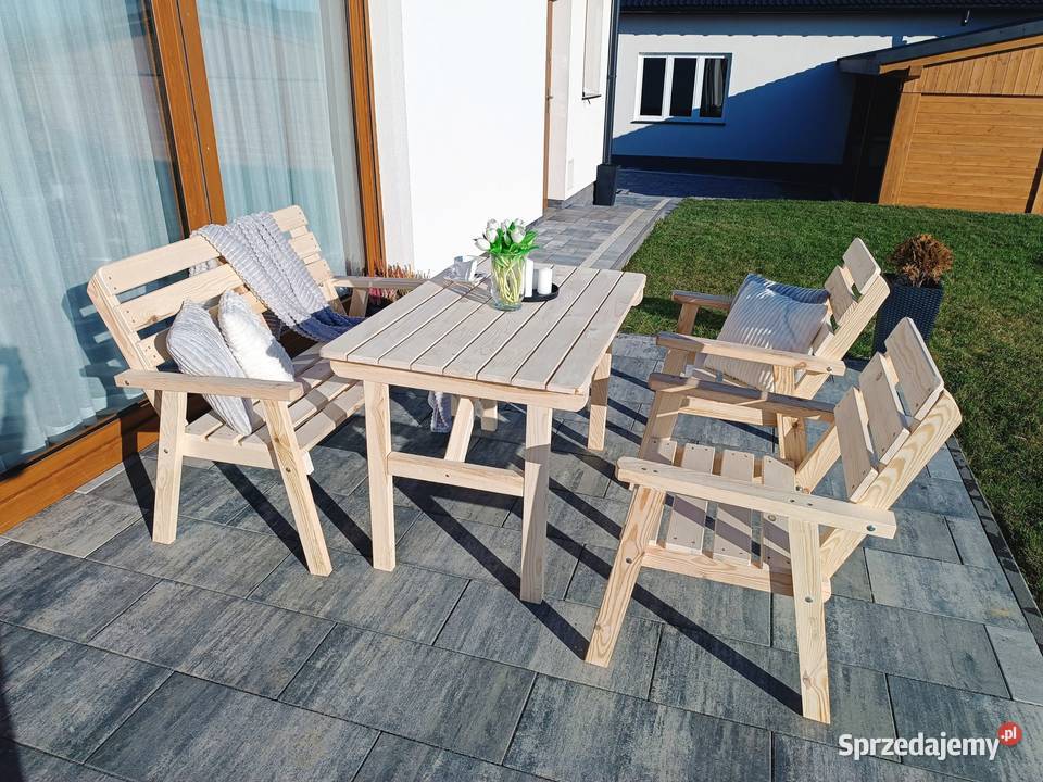 Meble ogrodowe zestaw drewniane Jordanów sprzedam