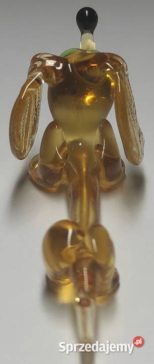 Szklany jamnik pies ze szkła bursztynowy szkło Warszawa