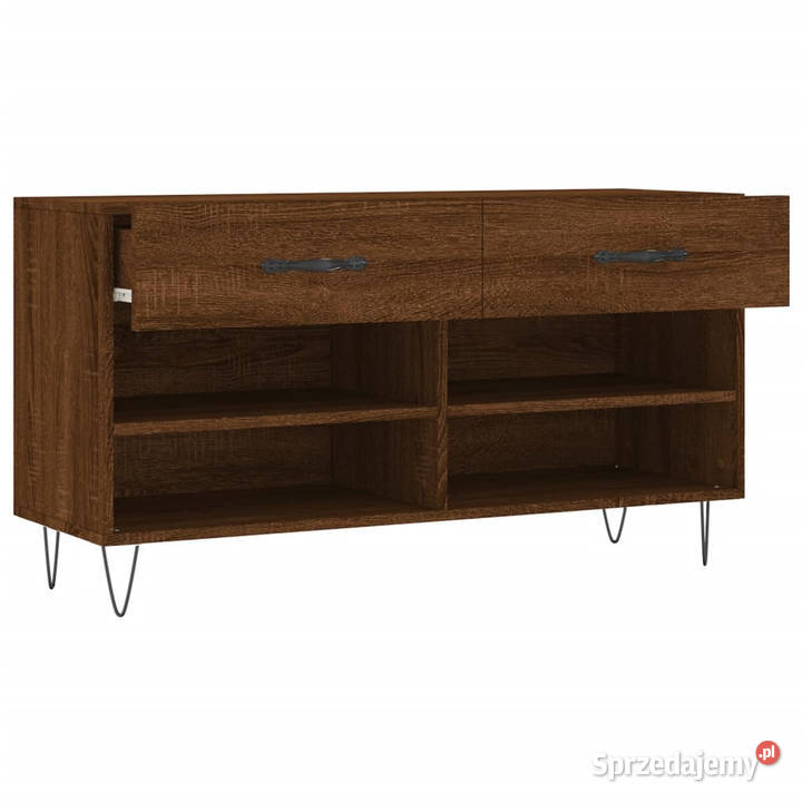 Ławka z miejscem na buty brązowy dąb 102x35x55 mazowieckie Warszawa