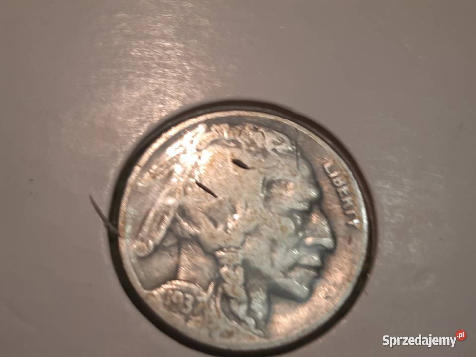 moneta USA 5 centów z 1937rD Buffalo Numizmatyka Łomża