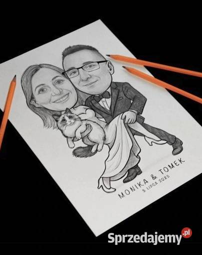 Karykatura Rysowana Ołówkiem śmieszny prezent ze Warszawa