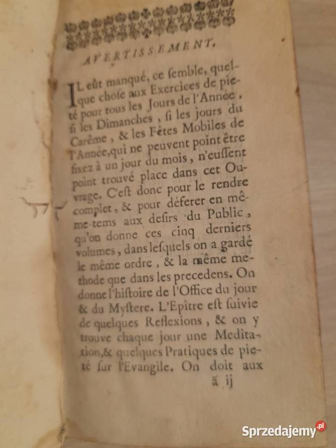 Starodruk francuski 1726 podkarpackie Rudnik nad Sanem