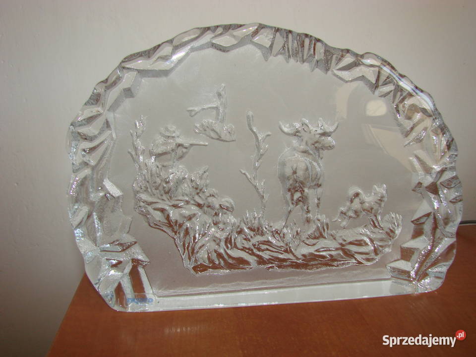 Polowanie szwedzkie szkło kryształowe Nybro