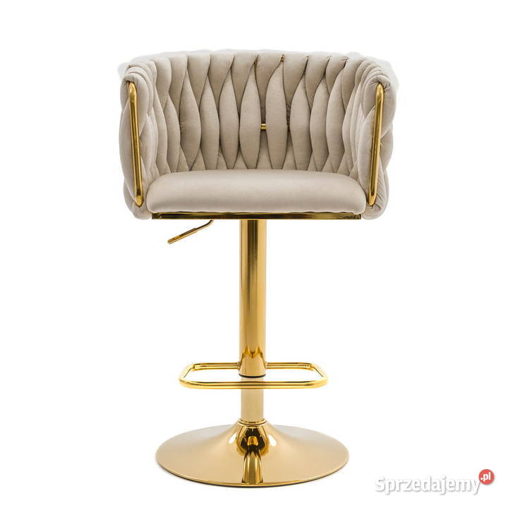 Hoker beżowozłoty krzesło barowe Luxury Glamour Golkowice