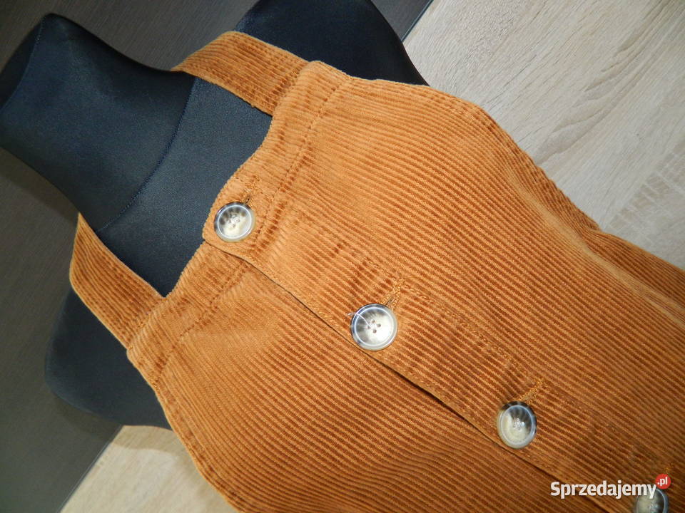 Denim Co sztruksowa spódnica na szelkach 36