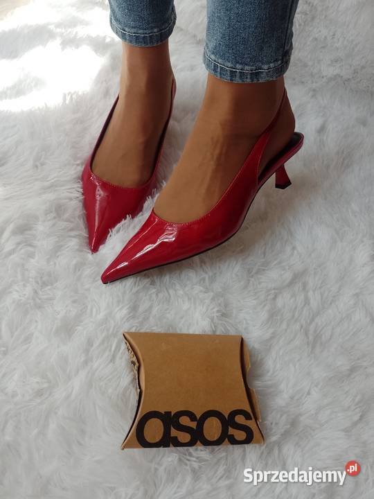 39 ASOS Design Czerwone czółenka z odkrytą piętą Kraków
