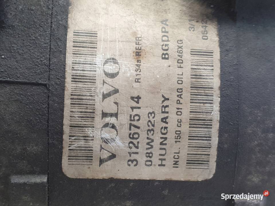 SPRĘŻARKA KLIMATYZACJI Volvo V70 III S80 II 20 D osobowe lubelskie Chełm