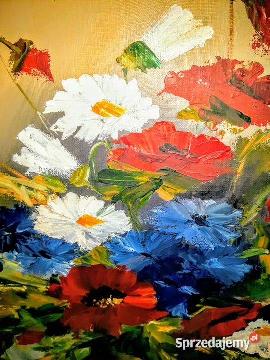 Kwiaty obraz olejny MBobrowska mazowieckie Warszawa sprzedam