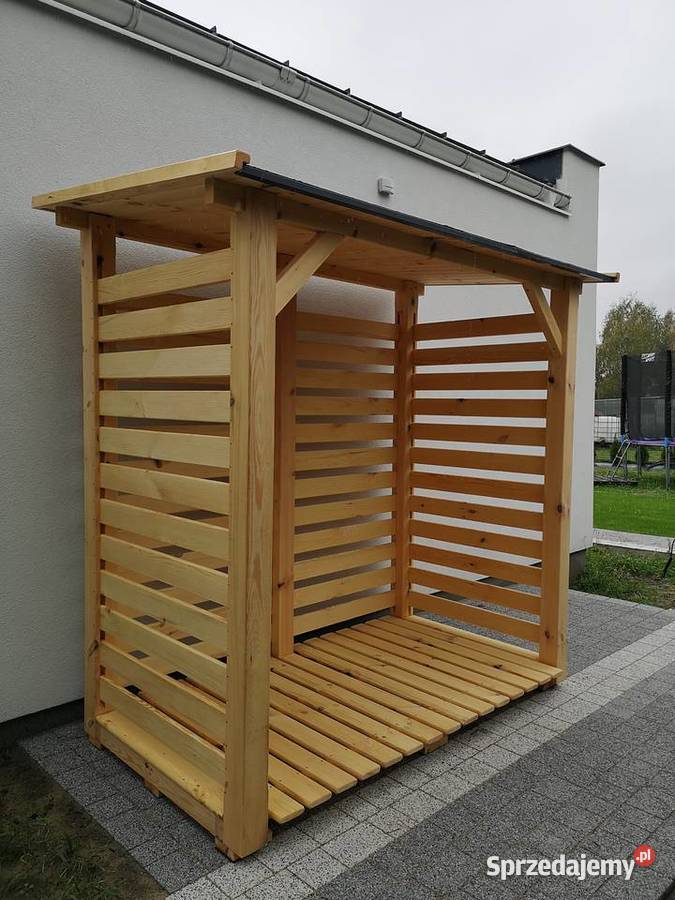 Drewutnia 2 x 11m na drewno kominkowe dach Kalety