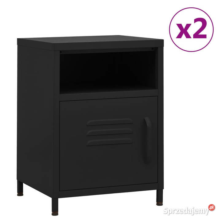 Szafki nocne 2 czarne 35x35x51 stalowe WM3095221 mazowieckie Warszawa