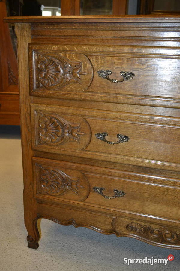 komoda ozdobna z szufladami dąb Meble śląskie Będzin