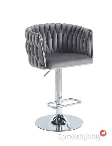 Hoker szarosrebrny krzesło barowe Luxury Glamour Golkowice
