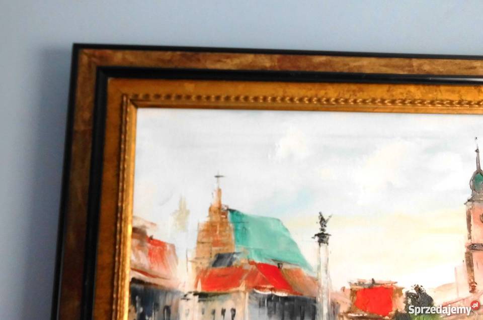 Olej na płótnie malowany szpachlą Plac Zamwowy Antyki, Sztuka, Kolekcje mazowieckie Warszawa