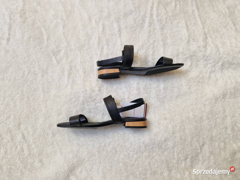 Nowe czarne sandały damskie Tommy Hilfiger Bibice