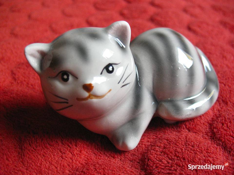 KOT pręgowany 6 x 4 x 8 Figurka z porcelany mazowieckie Siedlce