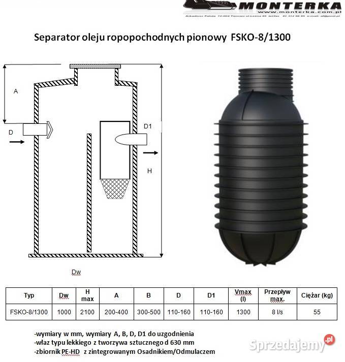 Separator oleju ropopochodnych 8 ls Producenta Produkcja Tanowo