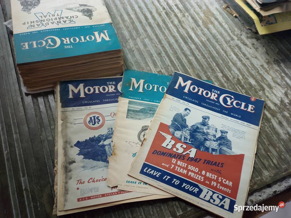 Moto cycles angielską gazet motorowa z 1947 Jarosław