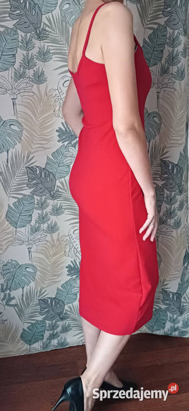 Damska elegancka czerwona sukienka koktajlowa Ołówkowa  podlaskie Sokółka sprzedam