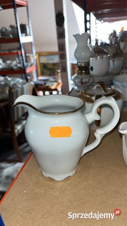 Mlecznik z białej porcelany Schmidt Zlocona na Porcelana i szkło Gdańsk