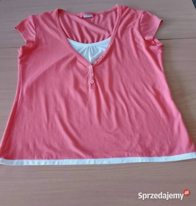 BLUZKA dekolt V rękawki motylek warstwowa Poznań