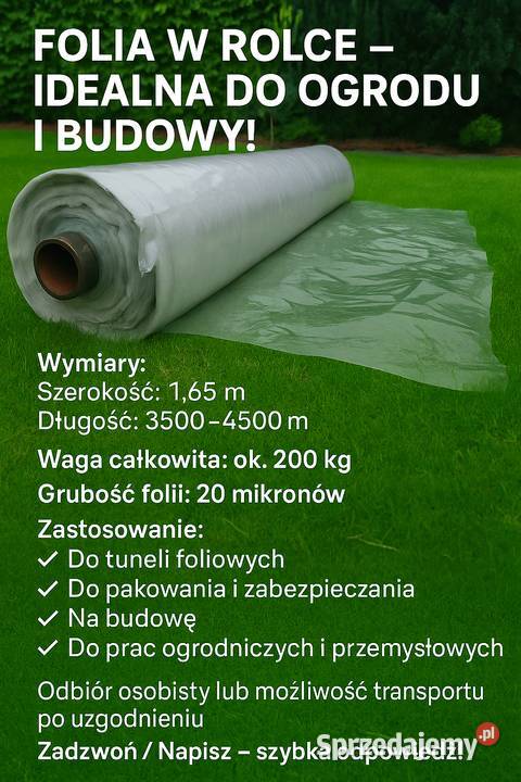 Folia pet odporna na uv 165x35004500m Poznań