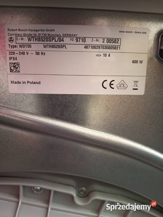 Suszarka Bosch Seria 4 8 pompa ciepła silnik Szubin