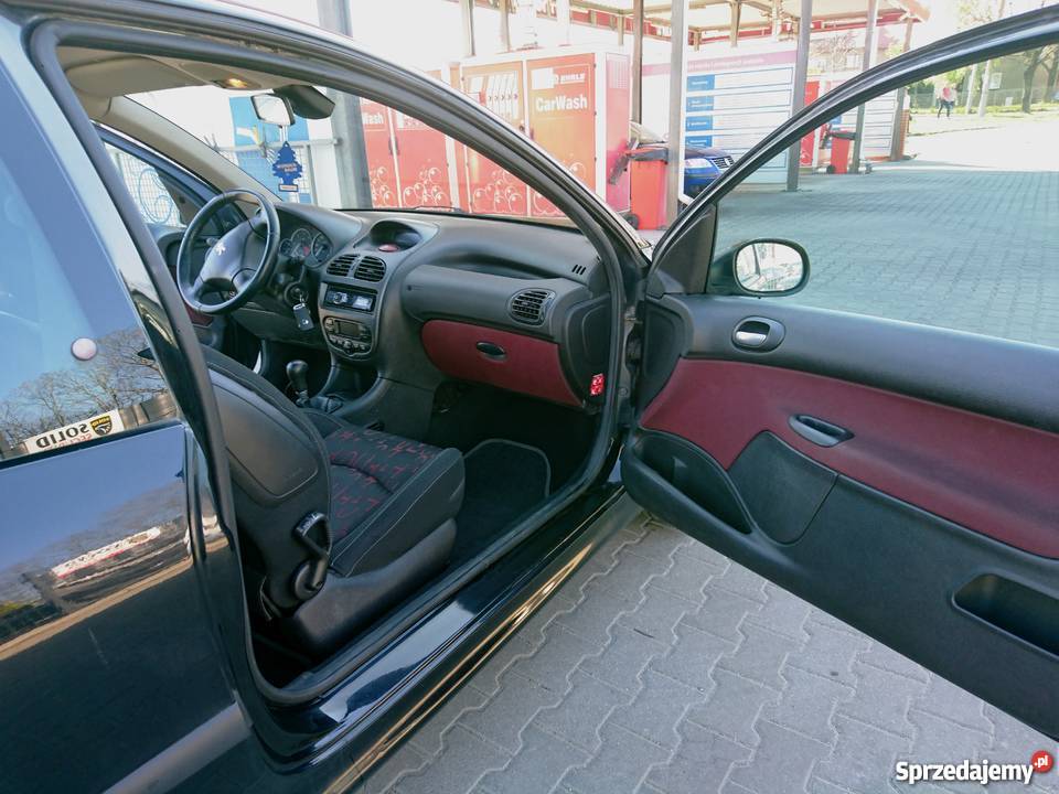 Czarny Peugeot 206 XS 20 HDI bogate wyposażenie czujnik deszczu śląskie Rybnik