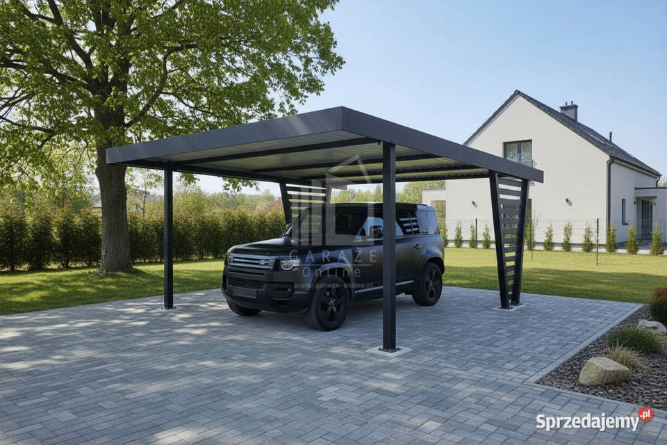 Carport V PREMIUM 45x5m Wypełnienie panelami blacha wielkopolskie Nowy Tomyśl