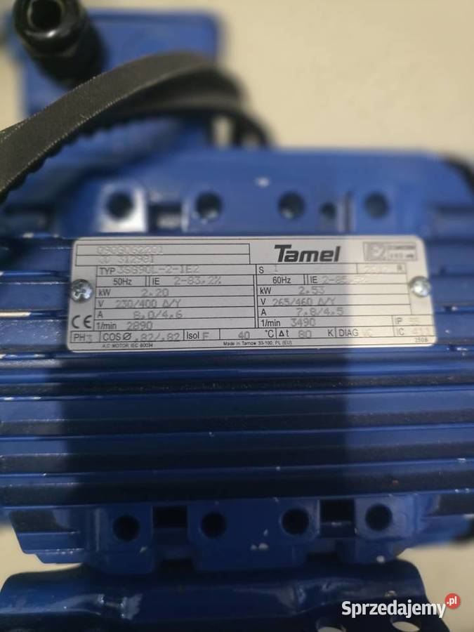 Silnik 22 kW 2890 obr TAMEL 3fazowy Koło Pasowe Dom i Ogród Sandomierz