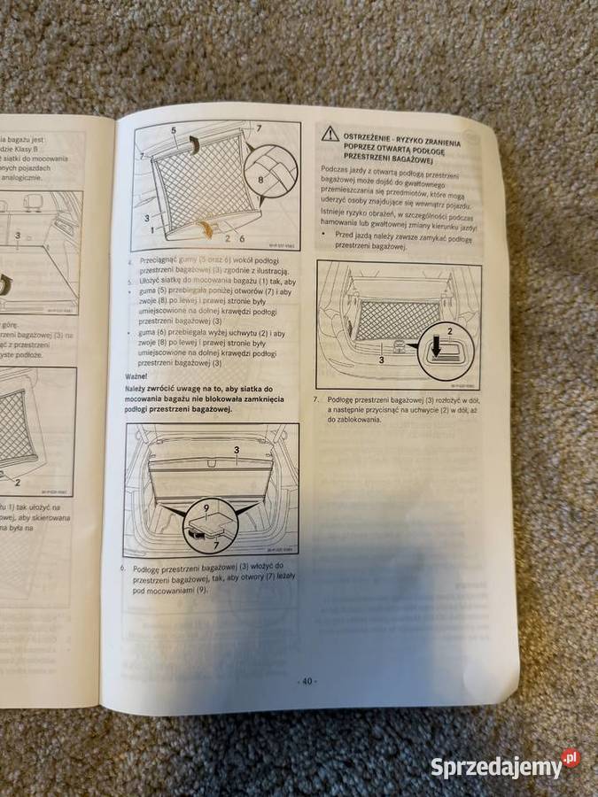 Siatka do mocowania bagażu na podłodze Organizery i siatki Bobrek