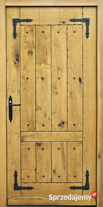 Drzwi DŁUGOSZ drewniane zewnętrzne jodełka Drzwi zewnętrzne Katowice