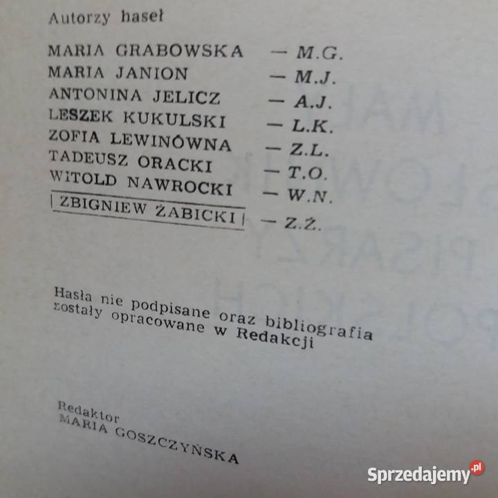 Mały słownik pisarzy polskich cz 1 język polski sprzedam
