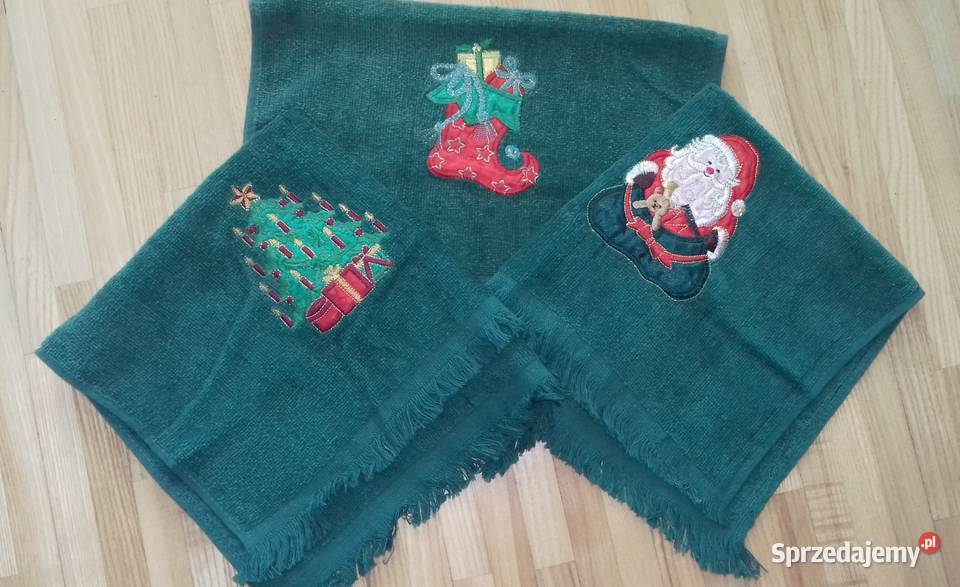 3 ręczniki świąteczne 40cmx28 do łazienki do Warszawa