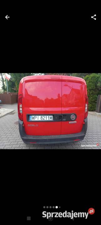 FIAT DOBLO 13Diesel 2016 DŁUGIE OPŁATY czerwony Warszawa