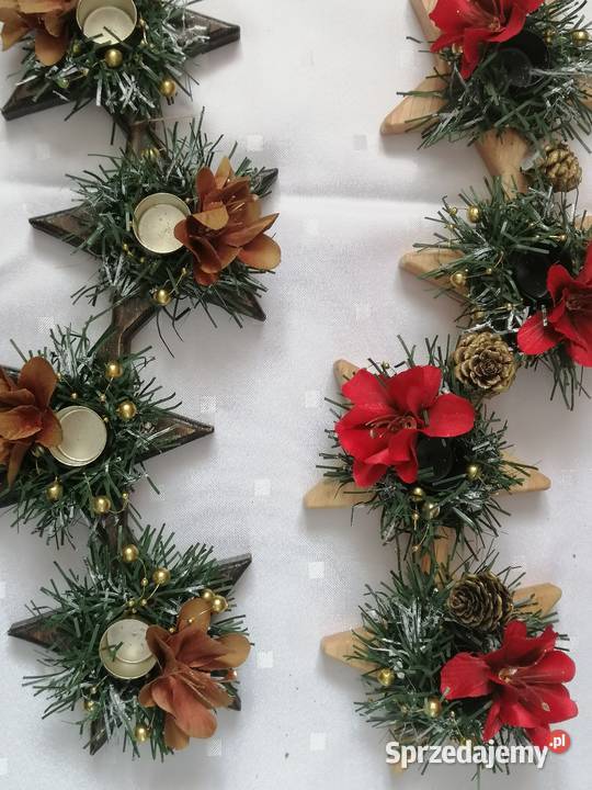 Adwentnik stroik świąteczny Dekoracja stołu czerwony śląskie Katowice sprzedam