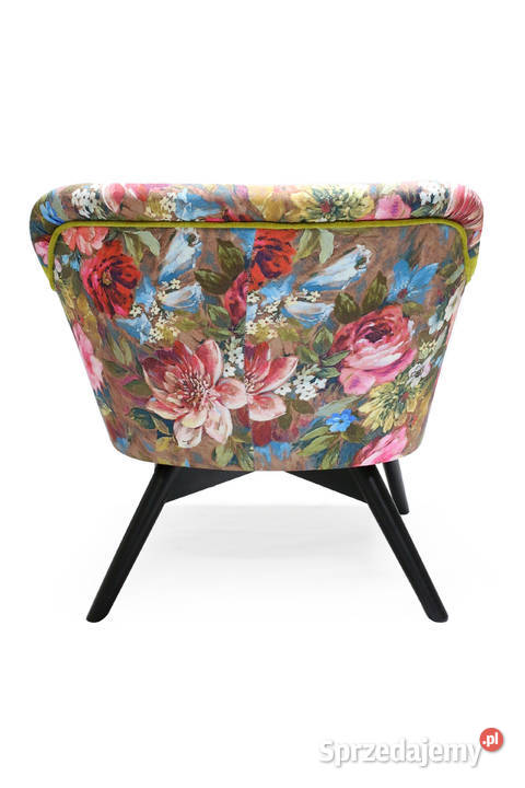 Fotel Patchwork Kolorowy w Kwiaty Dekoracyjny Kazimierz Biskupi sprzedam