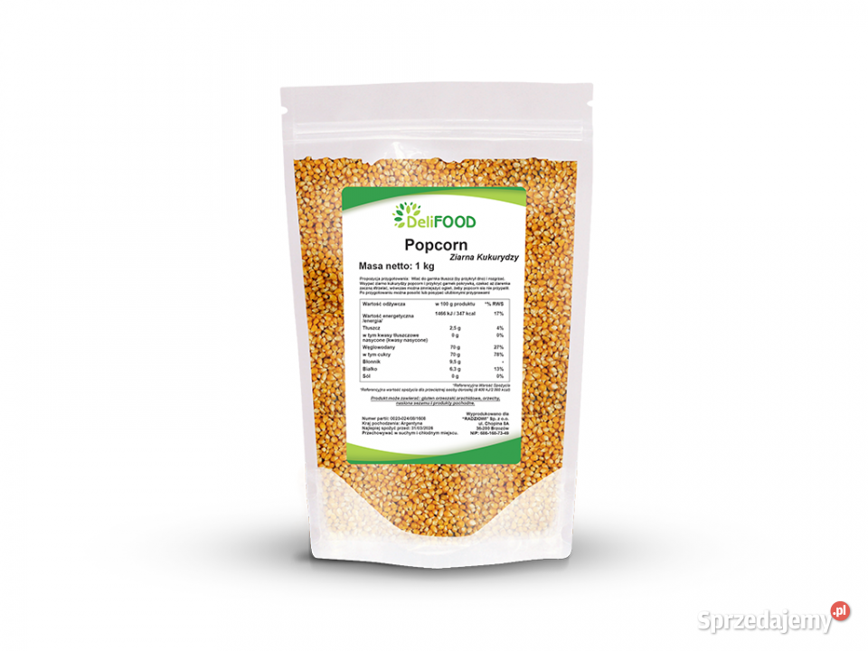 Kukurydza popcorn 1000g Pozostałe Brzozów
