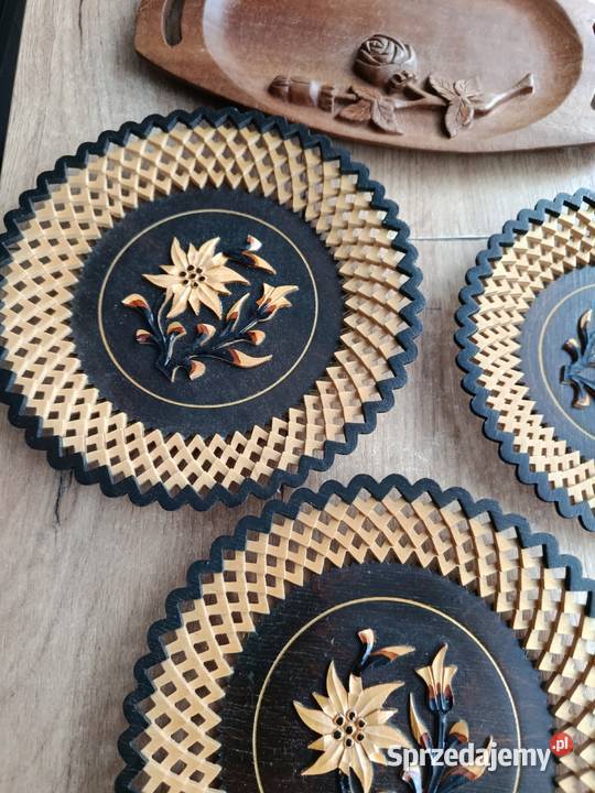 Sprzedam zestaw talerzy drewniane cepelia Choszczno