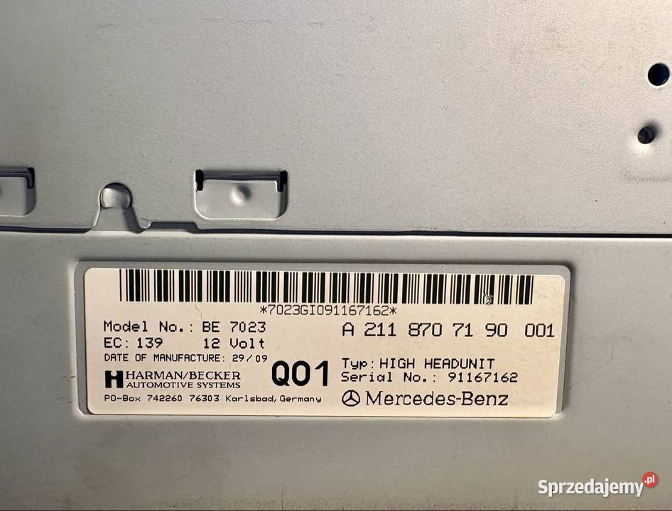 Mercedes AMG W211 W219CLS Radio Nawigacja Comand Konin