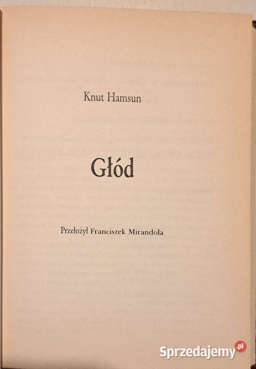 Głód Knut Hamsun Łódź