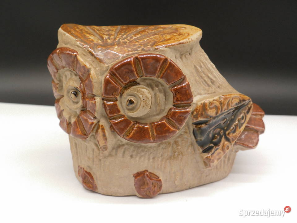 Unikatowa Ceramiczna Skarbonka Sowa Vintage lata Raszków