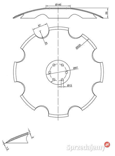 Talerz brony 520x5 060304N małopolskie Kamionna