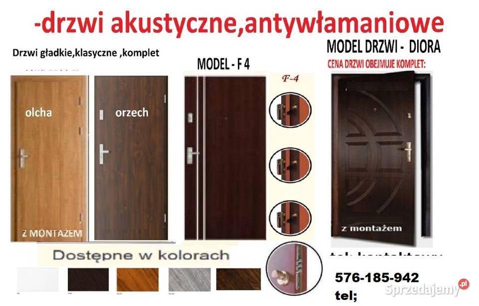 Drzwi z montażem zewnętrzne wejściowe sprzedam