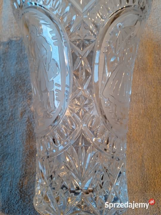 Duży wazon Bohemia wzór scenka rodzajowa retro Koźminek