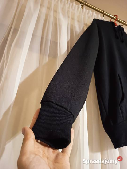 Bluza Męska z Kapturem Dresowa Sportowa Hoodie czarny Odzież codzienna Suwałki