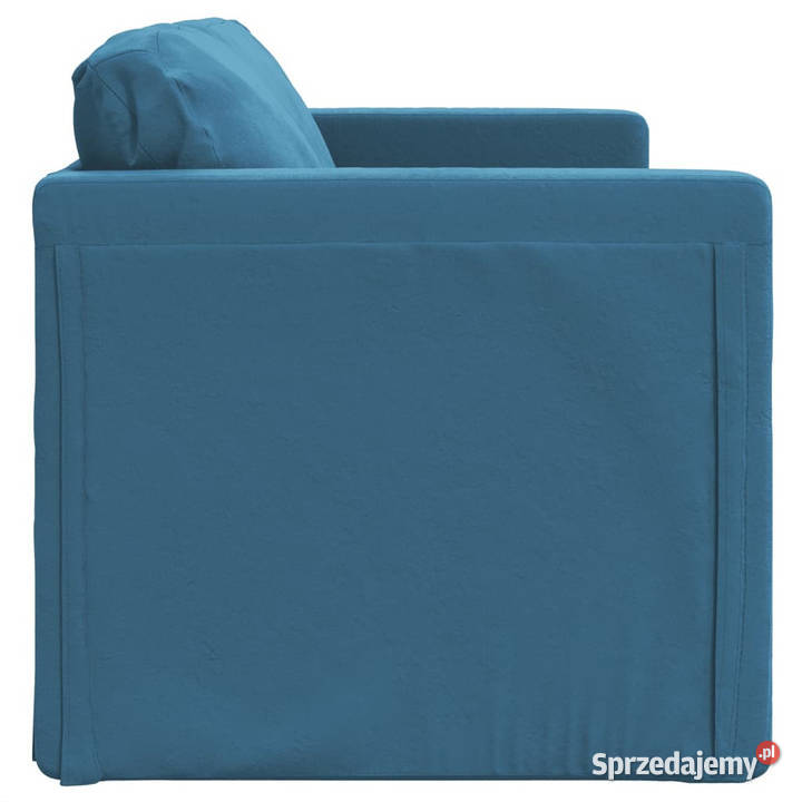 Sofa podłogowa 2w1 niebieska 122x204x55 aksamit Meble Warszawa sprzedam
