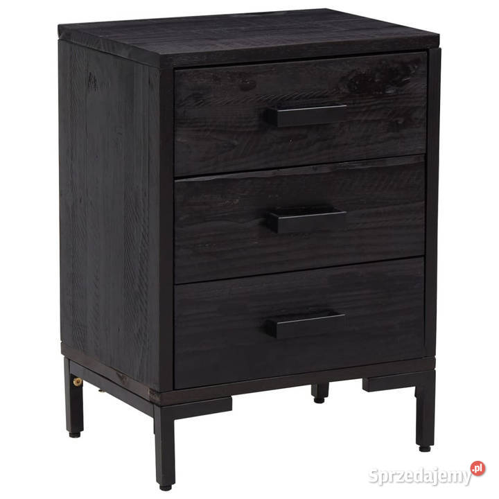 Szafka nocna czarna 40x30x55 drewno sosnowe z Warszawa