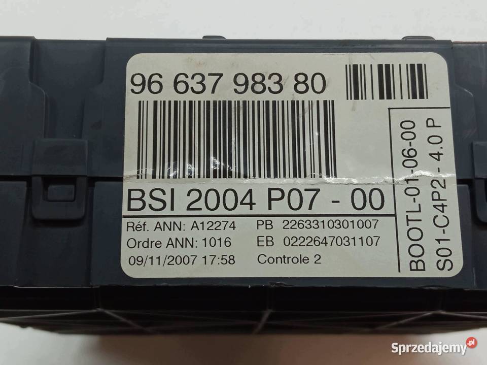 MODUŁ 9663798380 P07 Peugeot 207 I 20062012 sprzedam