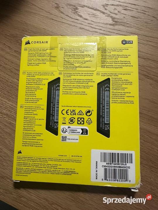 Pamięć RAM CorsairPredator 32GB DDR5 6400Mhz zachodniopomorskie Szczecin sprzedam